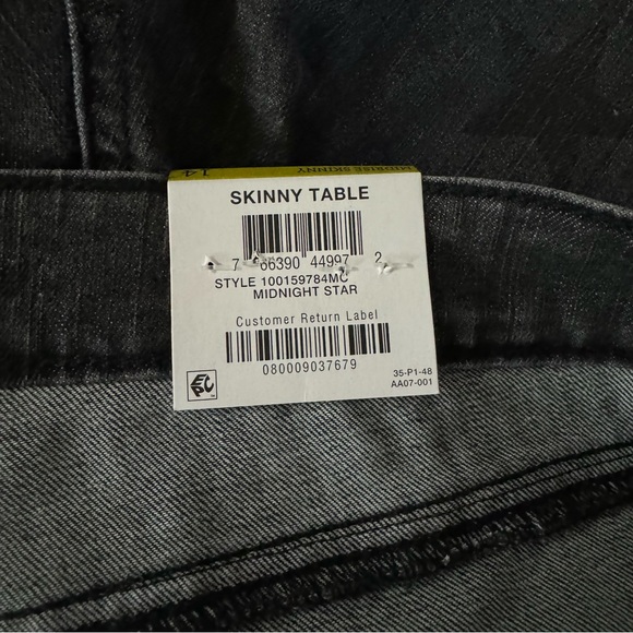 Style & Co Curvy Skinny Leg Jeans Midnight Star Dark Gray Wash NWT - Picture 6 of 9